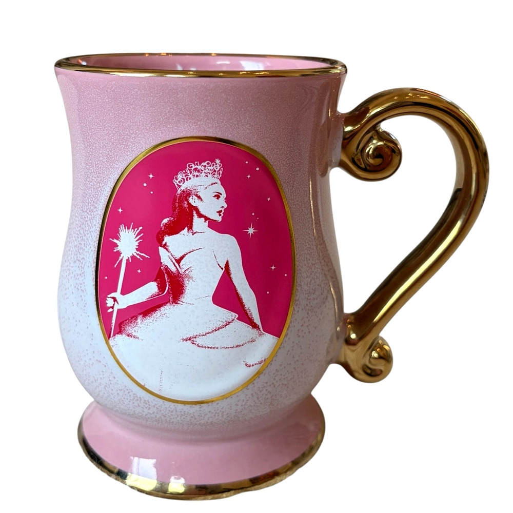 Wicked Glinda THE BEST WITCH OF ALL Mug Pink with Gold Accents New